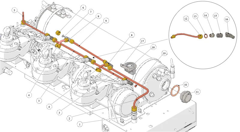La Marzocco Leva – 33 – Hydraulic Assembly – S Version (exploded view)