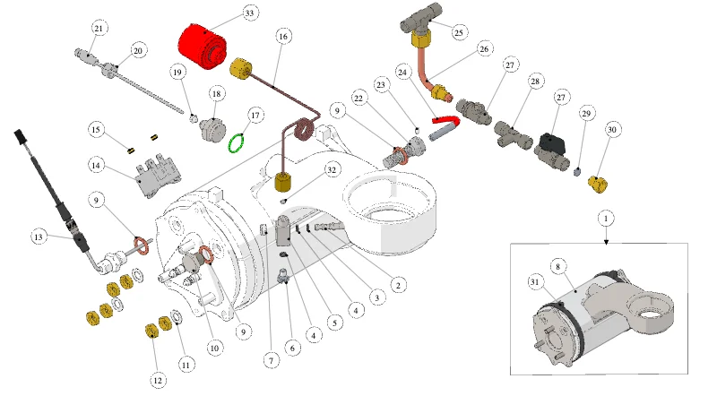 La Marzocco Leva 1GR – 35 – Kaffeeboiler (Explosionszeichnung)