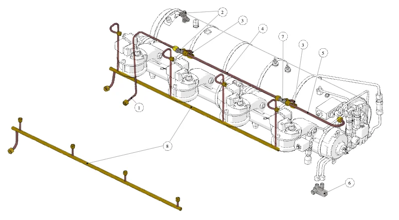 La Marzocco GB5-FB80 – 36 – Hydraulic Assembly (exploded view)
