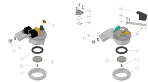 Explosionszeichnung Linea PB · 37 – Kaffeeboiler – Brühgruppe