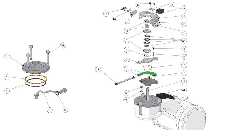 La Marzocco Strada EP 1GR – 37 – Electronic Paddle and Group (exploded view)