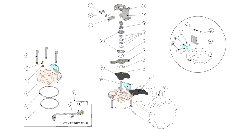 La Marzocco Strada EE – 37 – Electronic Paddle and Group (exploded view)