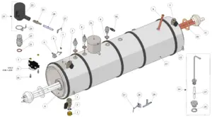 Explosionszeichnung KB90 · 37 – Dampfboiler
