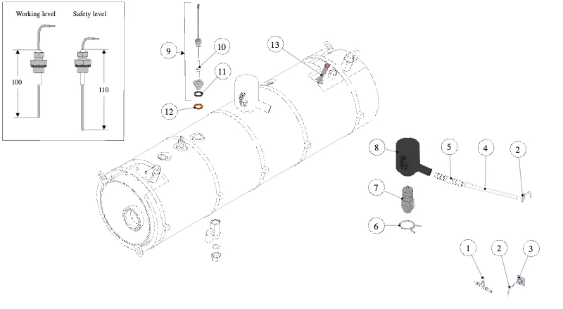 La Marzocco LCS – 37 – Dampfboiler (Explosionszeichnung)