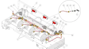Explosionszeichnung Leva · 39 – Hydraulik – X- und 90-Version