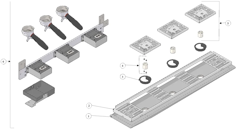 La Marzocco KB90 – 39 – Waage – Waagen-Version (Explosionszeichnung)