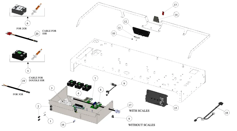 La Marzocco Strada S – 40 – Elektrik (Explosionszeichnung)