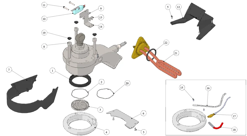 La Marzocco Leva 1GR – 41 – Kaffeeboiler (Explosionszeichnung)
