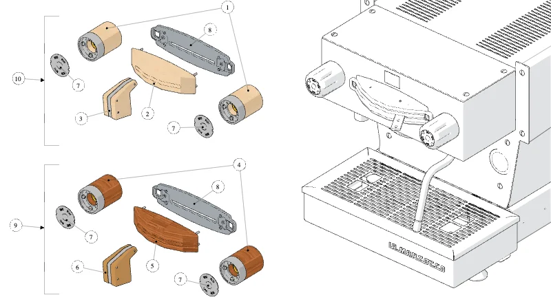 La Marzocco Linea Mini R – 41 – Sonderausführung (Explosionszeichnung)