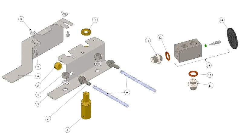 La Marzocco Leva – 41 – Fitting and Valves (exploded view)