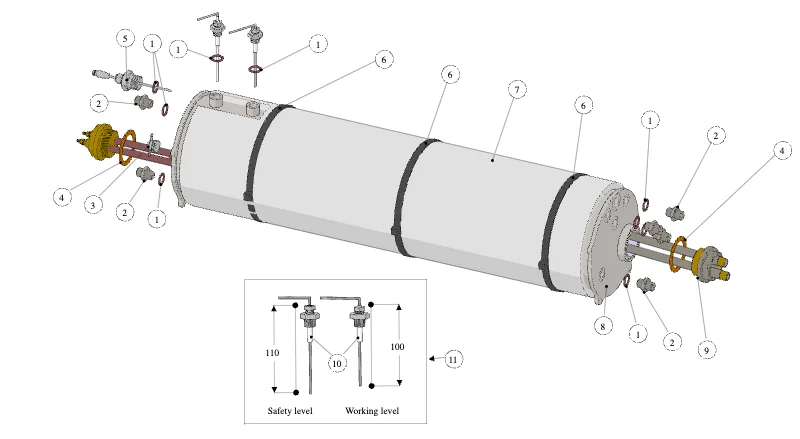 La Marzocco Strada EE – 41 – Steam Boiler (exploded view)