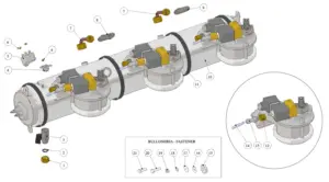 Explosionszeichnung Linea PB · 45 – Kaffeeboiler