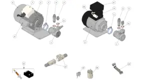Exploded view LCS · 45 – Electrical System and Pump