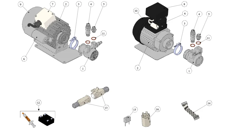 La Marzocco LCS – 45 – Elektrik und Pumpe (Explosionszeichnung)
