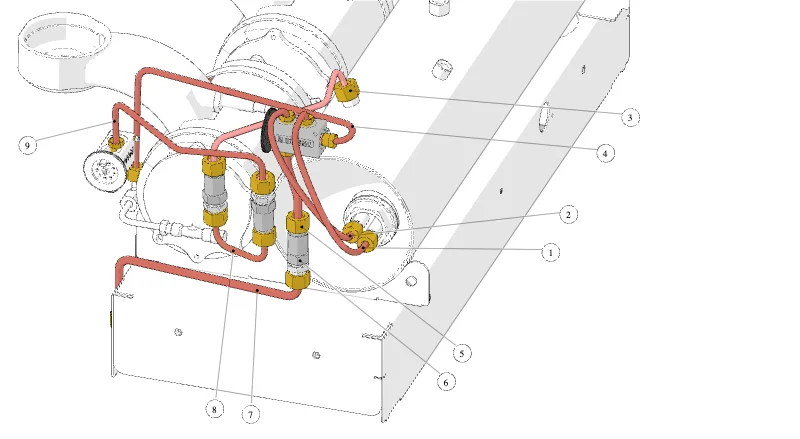 La Marzocco GB5-FB80 – 48 – Hydraulic Assembly – Single Boiler (exploded view)
