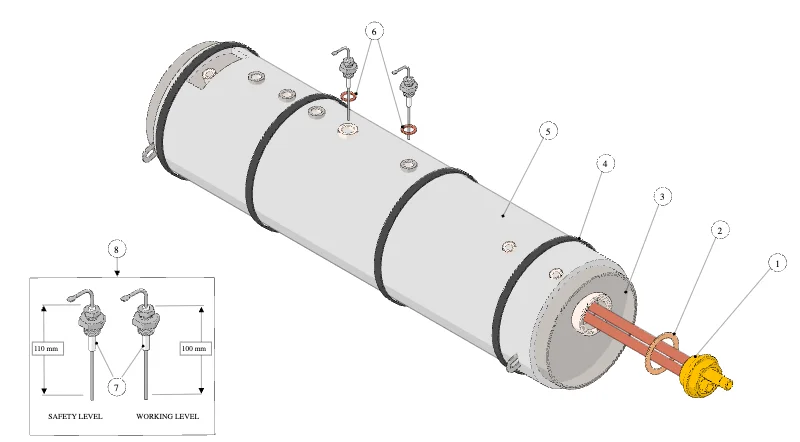 La Marzocco Linea PB – 51 – X Version – Steam Boiler Assembly (exploded view)