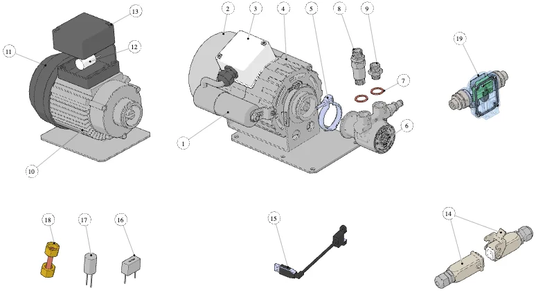 La Marzocco KB90 – 52 – Elektrik und Pumpe (Explosionszeichnung)