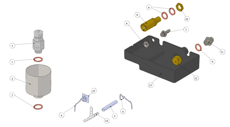 La Marzocco GB5-FB80 – 52 – Fittings and Valves (exploded view)