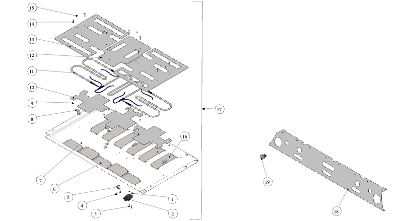 La Marzocco GB5 X-S – 53 – Cupwarmer Heating Elements (exploded view)