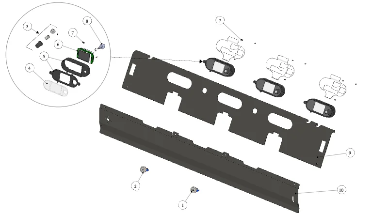 La Marzocco Strada X – 55 – Bedienfeld ohne Straight-In (Explosionszeichnung)