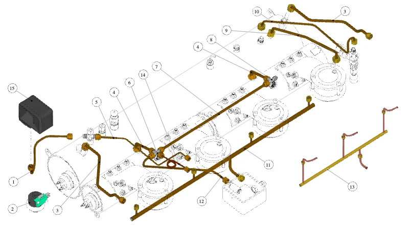 La Marzocco Linea-FB70 – 57 – Hydraulik (Explosionszeichnung)