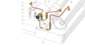 Explosionszeichnung Linea PB · 57 – X Version – Hydraulik