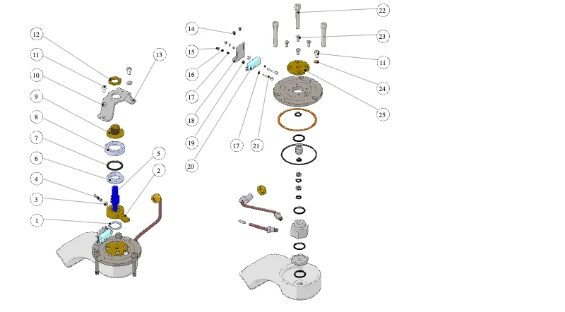 La Marzocco GB5-FB80 – 58 – Coffee Boiler – MP (exploded view)