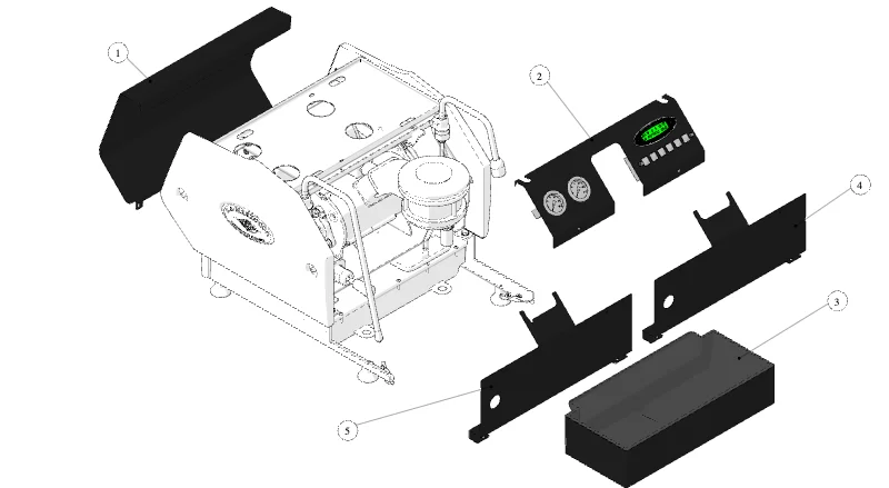 La Marzocco GS3 – 65 – GS3 – Flat Black (exploded view)