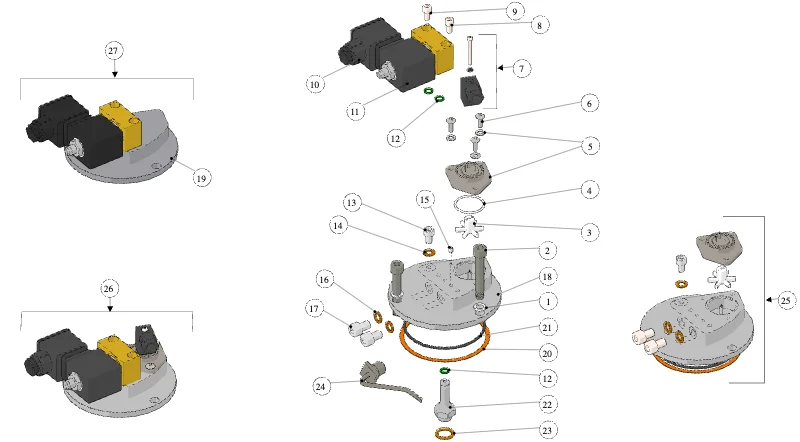 La Marzocco GB5-FB80 – 66 – Coffee Boiler – Group Cap AV & EE (exploded view)