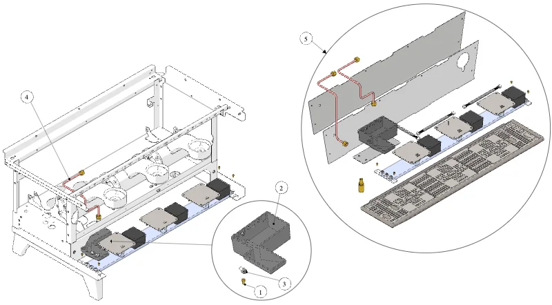 La Marzocco Linea PB – 67 – Scales Version – Hydraulic Assembly (exploded view)