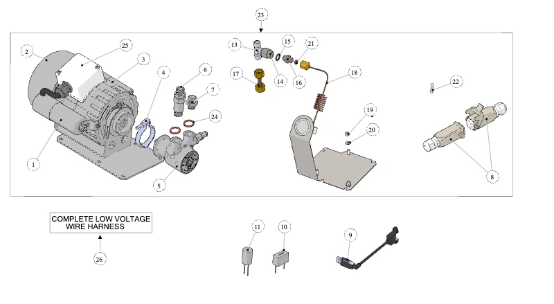 La Marzocco Leva – 75 – Electrical System and Pump (exploded view)