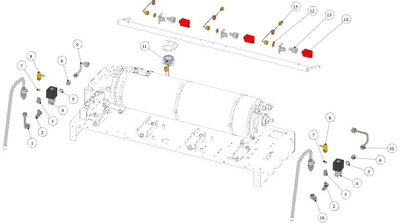 La Marzocco Strada X – 80 – Hydraulik (Explosionszeichnung)
