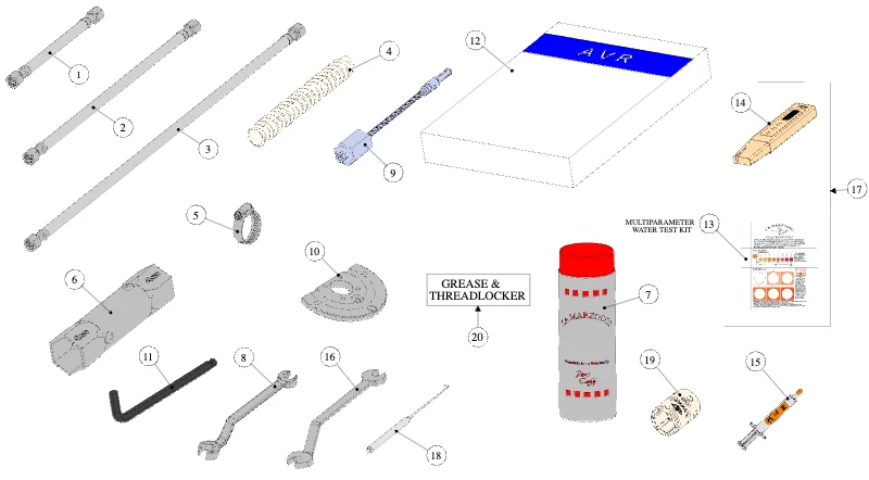 La Marzocco GB5-FB80 – 94 – Hose and Accessories (exploded view)