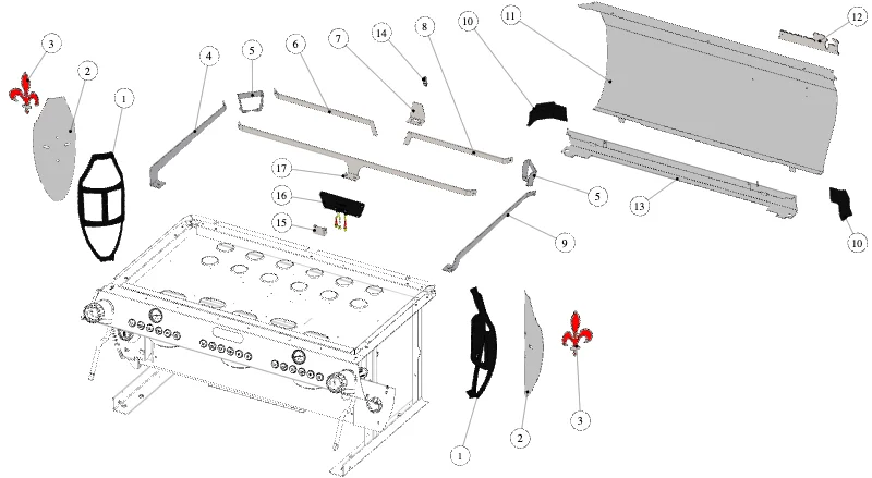 La Marzocco GB5 X-S – 9 – Body Panel Assembly (exploded view)